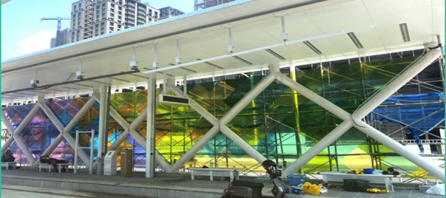 公共工程大型玻璃圖文噴印｜膠合雙層玻璃圖文噴印｜高雄美術館站